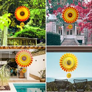 Wind Spinners for Yard and Garden - 12 inches Large - 3D Reflective Stainless Steel Hanging Wind Spinners - Home or Outdoor Decor - Kinetic Metal Art Design - Ideal for Gifts (12 Inches, Sunflower)