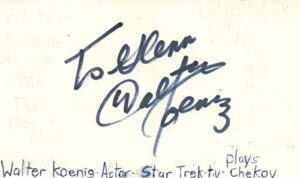 walter koenig actor chekov in for star trek tv autographed signed index card jsa coa