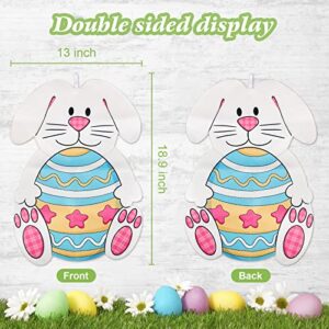 Easter Garden Flag Outdoor Decorations for Outside Double-Sided Printed, Cute Rabbit Egg Yard Flags House Yard Spring Seasonal Decoration 13.6 x 19.7 Inch