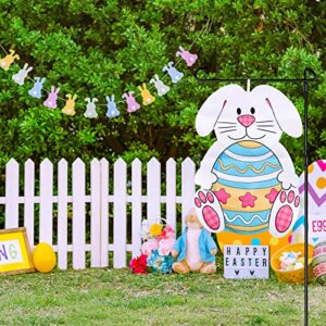 Easter Garden Flag Outdoor Decorations for Outside Double-Sided Printed, Cute Rabbit Egg Yard Flags House Yard Spring Seasonal Decoration 13.6 x 19.7 Inch