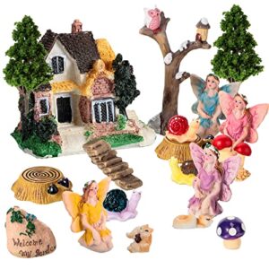 31 pieces fairy garden accessories fairy garden miniatures fairy house supplies girl fly wing dollhouse decor for home garden lawn decoration