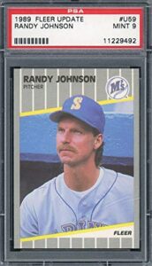 randy johnson 1989 fleer update baseball rookie card rc #u59 graded psa 9 mint