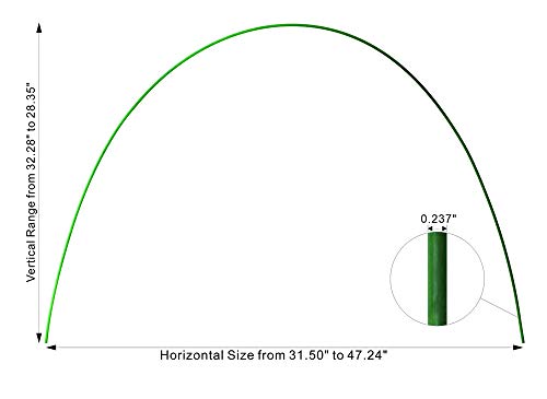 Hoop House Greenhouse Hoops Garden Hoops for Raised beds Garden Tunnel Hoops for Garden beds Grow Tunnel Hoop House kit Wire Hoops Garden Hoop Tunnel Garden Hoops for Row Cover Hoops 6.56ft (6Pack)