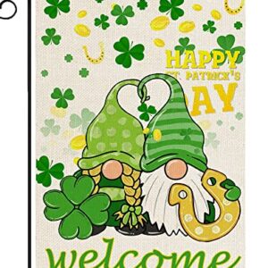 St Patrick's Day Garden Flag Welcome Garden Yard Flag Irish Decor Holiday Garden Flags Spring Home Decor Double Sided Rustic Farmland Yard Lawn House Decorative Banners 12.6 x 18.5 inch