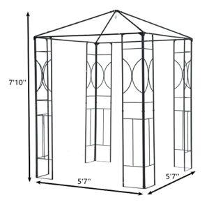 Better Garden Steel Garden Arch, 7'10'' High x 5'7'' Wide, Garden Arbor for Various Climbing Plant, Outdoor Garden Lawn Backyard