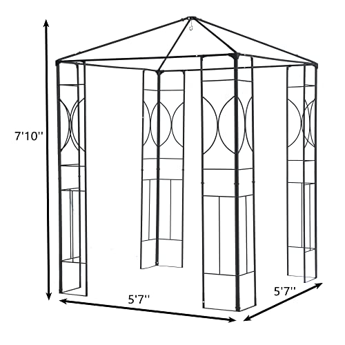 Better Garden Steel Garden Arch, 7'10'' High x 5'7'' Wide, Garden Arbor for Various Climbing Plant, Outdoor Garden Lawn Backyard