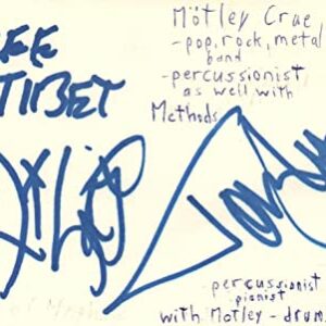 Tommy Lee Drummer Moetley Crue Rock Music Autographed Signed Index Card JSA COA