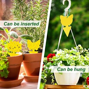 48 Pcs 4 Shapes Yellow Sticky Traps for Fruit Fly, Whitefly, Fungus Gnat, Mosquito and Fly, Sticky Insect Catcher Traps for Indoor/Houseplants/Kitchen, Extremely Sticky, Non-Toxic, Pet & Kid Safe