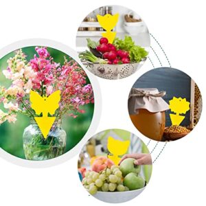 48 Pcs 4 Shapes Yellow Sticky Traps for Fruit Fly, Whitefly, Fungus Gnat, Mosquito and Fly, Sticky Insect Catcher Traps for Indoor/Houseplants/Kitchen, Extremely Sticky, Non-Toxic, Pet & Kid Safe