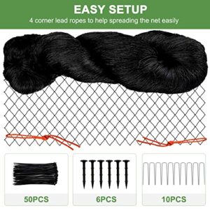 Bird Netting, Garden Netting with 3/4” Mesh Net as Poultry Netting for Chicken Coop, Heavy Duty Nylon Netting for Garden Protection, Fruit Tree Netting for Orchard, Vegetable Against Squirrels, Deer