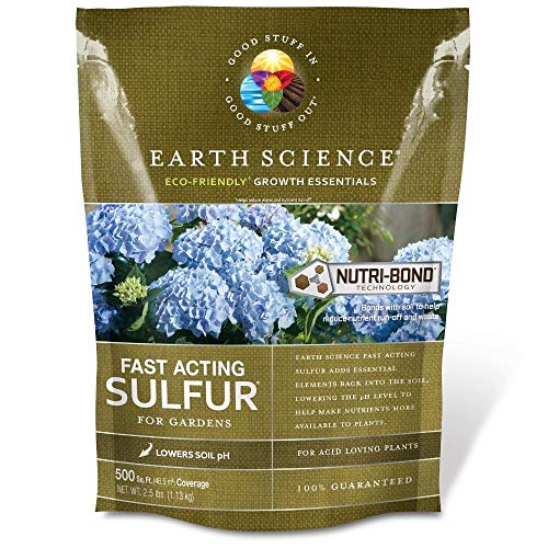 Earth Science – Fast Acting Sulfur with Nutri-Bond Run Off Reduction Technology – Fertilizer Enhancer – Lower pH of Soil 2.5 lb