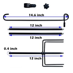 LCCBRO Garden Flag Stand Holder Heavy Duty with 5 Prong Base for Outside Double Flag, More Stable Yard Flag Stand Weather Proof, for Flags up to 13" Wide (Flag Stand Only)