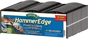 gardeneer by dalen hammeredge pound in edging – 16 durable interlocking pieces -18 feet of coverage – made in usa – easy to install