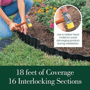 Gardeneer by Dalen HammerEdge Pound in Edging - 16 Durable Interlocking Pieces -18 feet of Coverage - Made in USA - Easy to Install