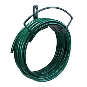 Deluxe Wall Mount Garden Hose Hanger Duty Metal Hose Holder Easily Holds 125 3/4’’ Hose Solid Steel Extra Bracing Forest Green