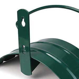 Deluxe Wall Mount Garden Hose Hanger Duty Metal Hose Holder Easily Holds 125 3/4’’ Hose Solid Steel Extra Bracing Forest Green