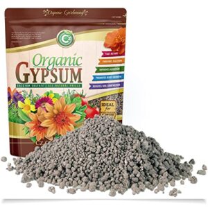 Organic Gypsum - Made in USA - Calcium Sulfate Dihydrate Granules - Garden Soil Amendment Fertilizer for Lawns, Plants, Calcium & Sulfur Additive. Cures Blossom End Rot in Tomatoes & Peppers