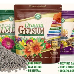 Organic Gypsum - Made in USA - Calcium Sulfate Dihydrate Granules - Garden Soil Amendment Fertilizer for Lawns, Plants, Calcium & Sulfur Additive. Cures Blossom End Rot in Tomatoes & Peppers