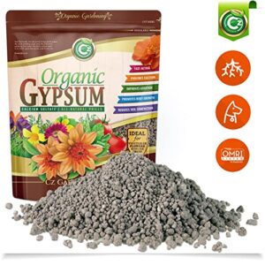 Organic Gypsum - Made in USA - Calcium Sulfate Dihydrate Granules - Garden Soil Amendment Fertilizer for Lawns, Plants, Calcium & Sulfur Additive. Cures Blossom End Rot in Tomatoes & Peppers