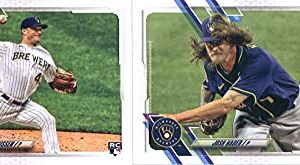 2021 Topps Complete (Series 1 & 2) Milwaukee Brewers Team Set of 19 Cards: Dab on 'Em(#7), Eric Sogard(#21), Milwaukee Brewers(#59), Orlando Arcia(#91), Christian Yelich(#100), Brandon Woodruff(#135), Lorenzo Cain(#234), Omar Narvaez(#282), Avisail Garcia