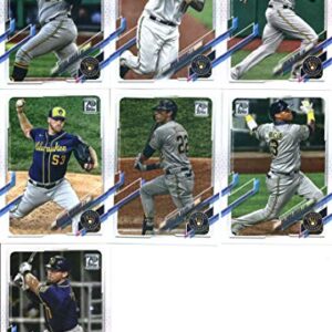 2021 Topps Complete (Series 1 & 2) Milwaukee Brewers Team Set of 19 Cards: Dab on 'Em(#7), Eric Sogard(#21), Milwaukee Brewers(#59), Orlando Arcia(#91), Christian Yelich(#100), Brandon Woodruff(#135), Lorenzo Cain(#234), Omar Narvaez(#282), Avisail Garcia