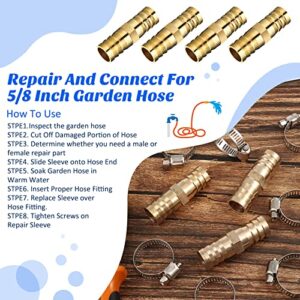 12 Pieces Hose Repair Connectors with Claps Brass Garden Hose Repair Kit Fitting Water Hose Repair Kit Solid Female Hose End Repair Small Garden Hose Parts and Connectors for Water Hose Repair Fitting