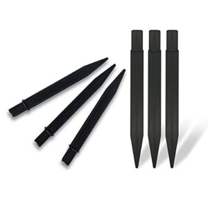 zhuohai 6pcs 8.25 inch reinforced ground spikes, solar lights spikes abs plastic lights replacement stakes, ideal for solar pathway lights garden lights torch lights( inside diameter of 0.83 inches)