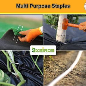 BzBirds USA Made 6 inch 11 Gauge Garden Landscape Staples Galvanized SOD Pins Lawn Stakes for Weed Barrier Fabric, Ground Cover, Holding Fence and Artificial Turf