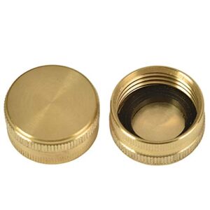 sanpaint 2 pack 3/4″ brass garden hose end caps with washers