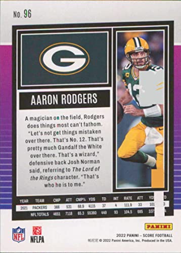 2022 Score #96 Aaron Rodgers NM-MT Green Bay Packers Football NFL