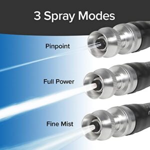 Pocket Hose Silver Bullet 75 ft Turbo Shot Nozzle Multiple Spray Patterns Expandable Garden Hose 3/4 in Solid Aluminum Fittings Lead-Free Lightweight and No-Kink