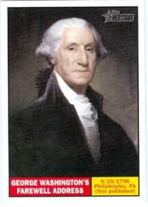 george washington trading card 2009 topps heritage #106 1st president united states unsigned