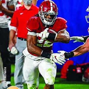 Najee Harris 2021 Pro Set DRAFT DAY Short Printed Mint Rookie Card #PSDD10 picturing this Pittsburgh Steelers First Round Pick in his Red Alabama Jersey