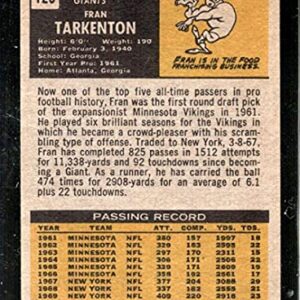 Football NFL 1971 Topps #120 Fran Tarkenton EX NY Giants