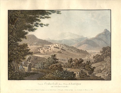 [Antigua] Vue de Cedarhall dans l'Isle d'Antigon auz Indes occidentales