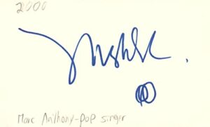 marc anthony singer pop music signed index card jsa coa