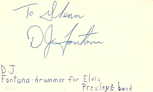 D.J. Fontana Drummer for For ELVIS PRESLEY's Band Music Signed Index Card JSA COA