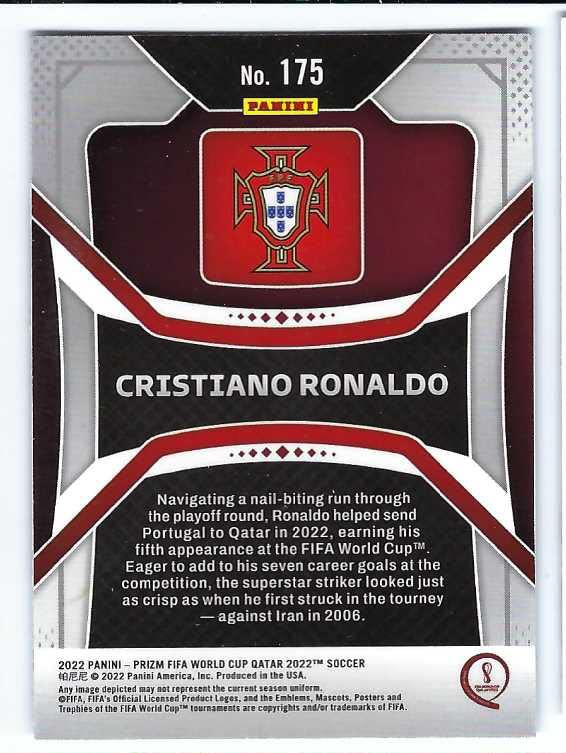 CRISTIANO RONALDO 2022 Panini Prizm FIFA World Cup Qatar 2022 Soccer Card #175 Manchester United Portugal