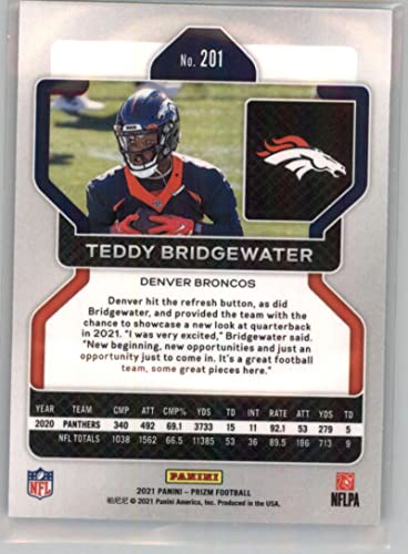 2021 Panini Prizm #201 Teddy Bridgewater Denver Broncos NFL Football Trading Card