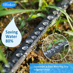 Hlinker Soaker Hose 100 ft for garden beds, 1/2" 50Ft 2 Packs Linkable Consistent Drip Irrigation Hose Save 80% Water, Leakproof Heavy Duty Double Layer Sprinkler Garden Hose For Garden Bed Vegetable…