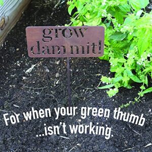 Island Genius Grow Dammit Funny Garden Décor Sign Gardening Gifts for Women and Men Who Love Plants