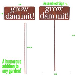 Island Genius Grow Dammit Funny Garden Décor Sign Gardening Gifts for Women and Men Who Love Plants