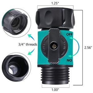 ECOESPTI Garden Hose Shut Off Valve, 3pcs Hose Valve Shut Off with 3 Extra Washers, Garden Hose Connector with Faucet Watering Shut Off for Landscaping, Gardening, Flower Planting, Irrigation