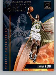 2018-19 donruss all clear for takeoff basketball insert #9 shawn kemp seattle supersonics official nba trading card produced by panini