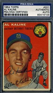 al kaline psa dna signed 1954 topps rookie autograph – baseball slabbed autographed cards