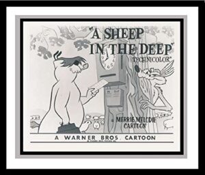 ralph wolf and sam sheepdog in “a sheep in the deep” studio lobby card publicity still – warner bros. cartoon