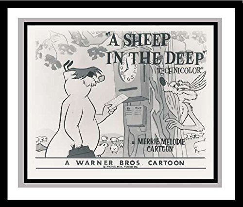 Ralph Wolf and Sam Sheepdog in "A Sheep in the Deep" Studio Lobby Card Publicity Still - Warner Bros. Cartoon