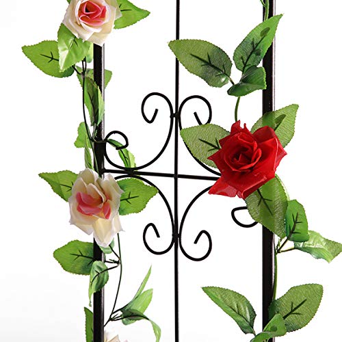 DOEWORKS Garden Arch, 3' 11''Wide x 7'10''High Garden Arbor with Sharp Ends for Climbing Vines and Plants,Weddings, Party Decoration, Black