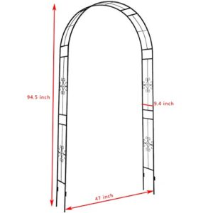 DOEWORKS Garden Arch, 3' 11''Wide x 7'10''High Garden Arbor with Sharp Ends for Climbing Vines and Plants,Weddings, Party Decoration, Black