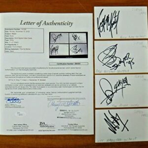 Slayer Complete Metal Band Signed 3x5 Cards All 4 Members with Full JSA Letter